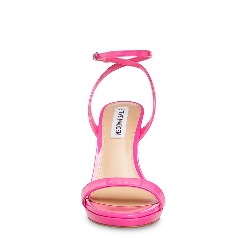 Sandalias Tacones Steve Madden Wafer Charol Mujer Rosas | ES JC6E9S